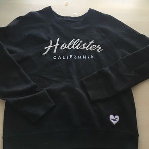 Hollister Crewneck Sweatshirt Logo XS Black